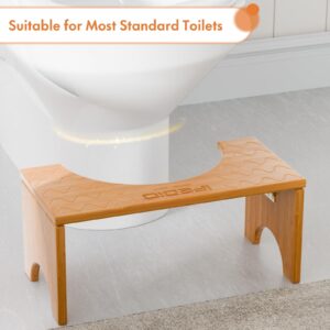 iFedio Toilet Stool, Poop Stool,Bamboo 7 Inch Toilet Potty Stool, Foldable Squat Stool Potty with Anti Slip Layer,Toilet Stool Squat Adult