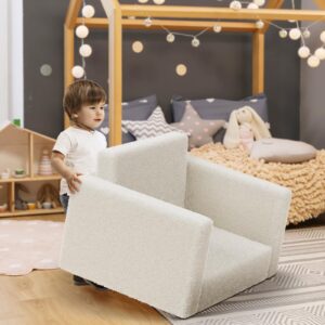 YENING Washable Toddler Couches That Fold Out Kids Couch Bed with Removable Cover Foldable Baby Sofa Chairs Comfy Toddlers 1-3