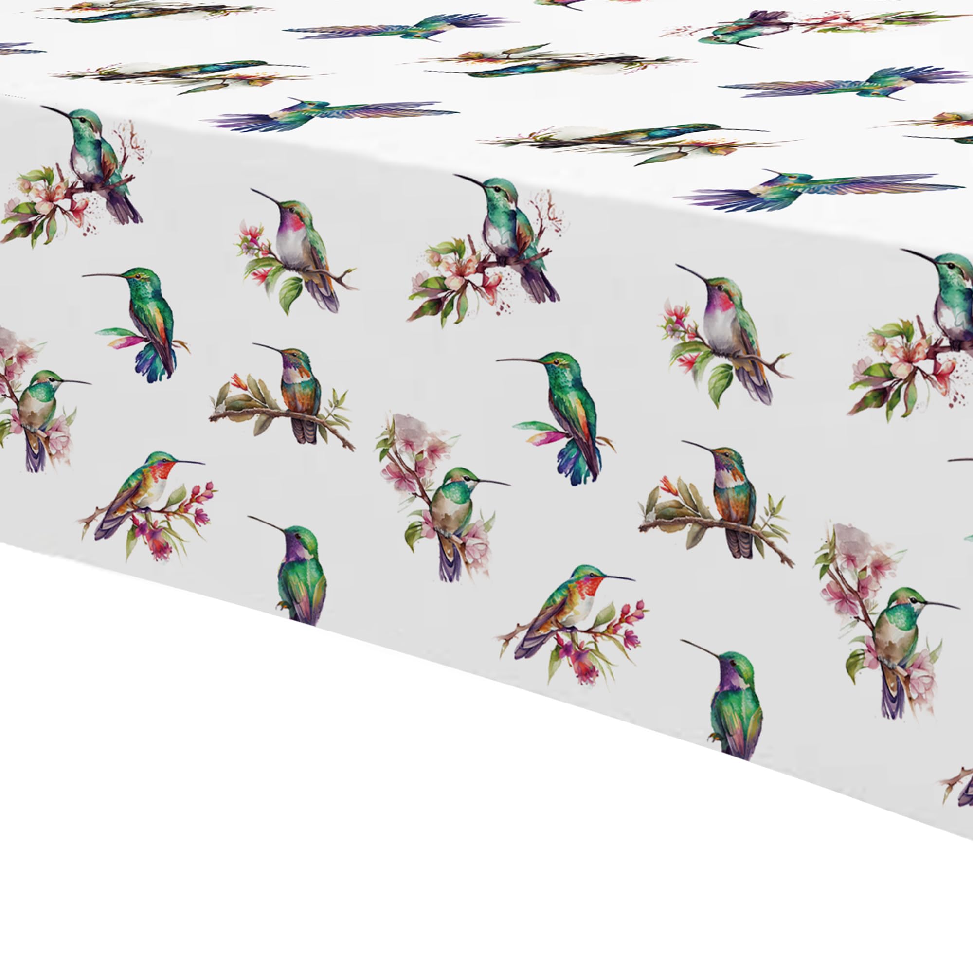 APOWBLS Hummingbird Birthday Party Decorations Tablecloth - Disposable Bird Hummingbird Party Supplies Table Cover, Floral Hummingbird Bridal Baby Shower Wedding Table Cloth - 3 Pack (54in x 108in)