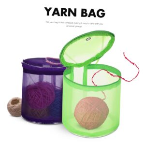 SHINEOFI Knitting Backpack and Tote Bag Set for Yarn Storage - Includes 2 Mesh Organizers - Mini Yarn Drum and Bag for Knitting Needles - Portable Yarn Holder and Ball Basket - for