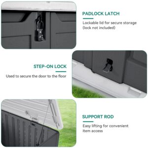 YITAHOME Outdoor Resin Storage Sheds, 39 in Height Lockable Waterproof Horizontal Shed w/o Shelf，Easy to Assemble Shed Storage for Garden Tools, Dark Gray