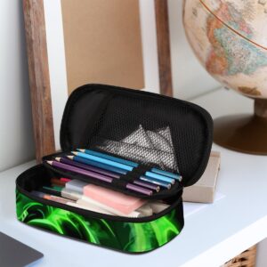 Pencil Case for Girls Boys Green Dragon Pencil Pouch Kids Teen Pencil Bags with Zipper PU Leather Pencil Organizer School Pencil Box Marker Case Organizer