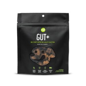 get joy gut+ probiotic chews for dogs, 90 soft chews, chicken flavor, supports digestive health & immunity, with pre, pro & postbiotics, phd animal nutritionist formulated, produced in usa