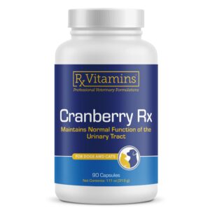 rx vitamins cranberry capsules - cranberry supplement for dogs and cats - supports for urinary tract health and bladder health - cat uti remedy and dog uti prevention - boost immune support - 90 count