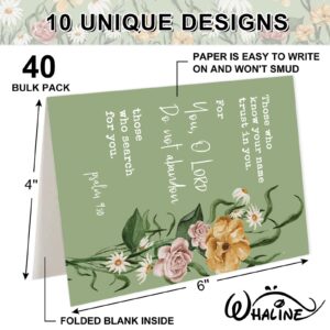 Whaline 40 Pack Christian Greeting Cards Bible Verse Floral Decorative Gift Cards with Envelopes & Stickers Blank Note Cards Assortment for Baby Shower Birthday Party Supplies