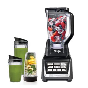 Farberware Countertop Microwave 900 Watts, 0.9 cu ft - Microwave Oven With LED Lighting & Ninja BL642 Nutri Ninja Personal & Countertop Blender with 1200W Auto-iQ Base, 72 oz. Pitcher