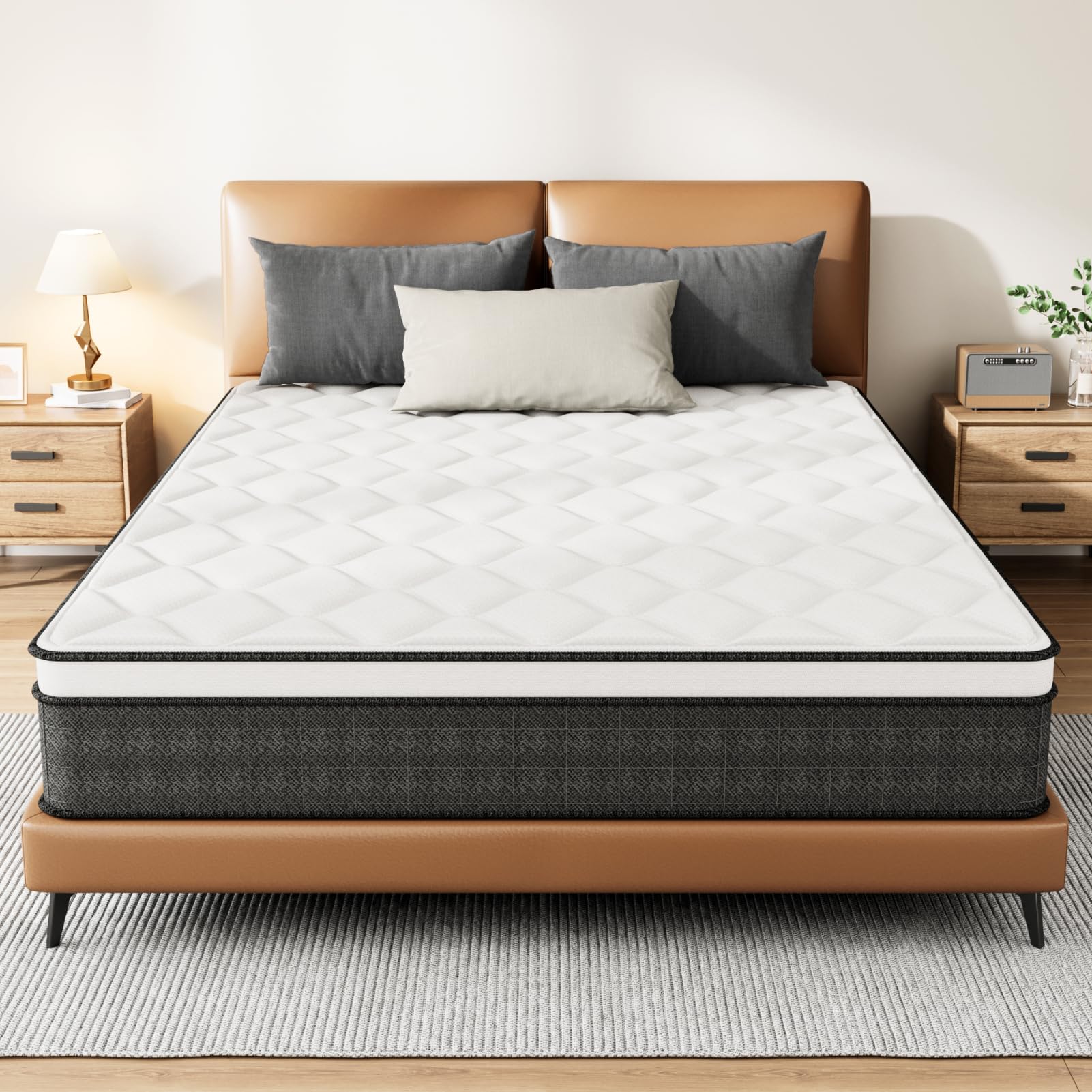 King Size Mattress, EvaStar 12 Inch Gel Memory Foam Mattress for Cooling Comfort Technology and Pressure-Relieving, Hybrid Mattress in a Box, Medium Firm, Breathable, CertiPUR-US, 80"x 76"x12"