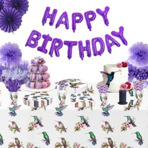 APOWBLS Hummingbird Birthday Party Decorations Tablecloth - Disposable Bird Hummingbird Party Supplies Table Cover, Floral Hummingbird Bridal Baby Shower Wedding Table Cloth - 3 Pack (54in x 108in)