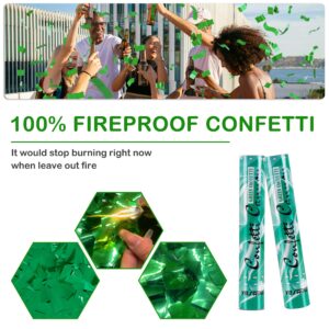 Confetti Cannon Poppers Green, 6PACK YESHOW Green Mylar Confetti Shooter for Graduation, Birthday Party, Nature Party Christmas Eve and New Year Celebration