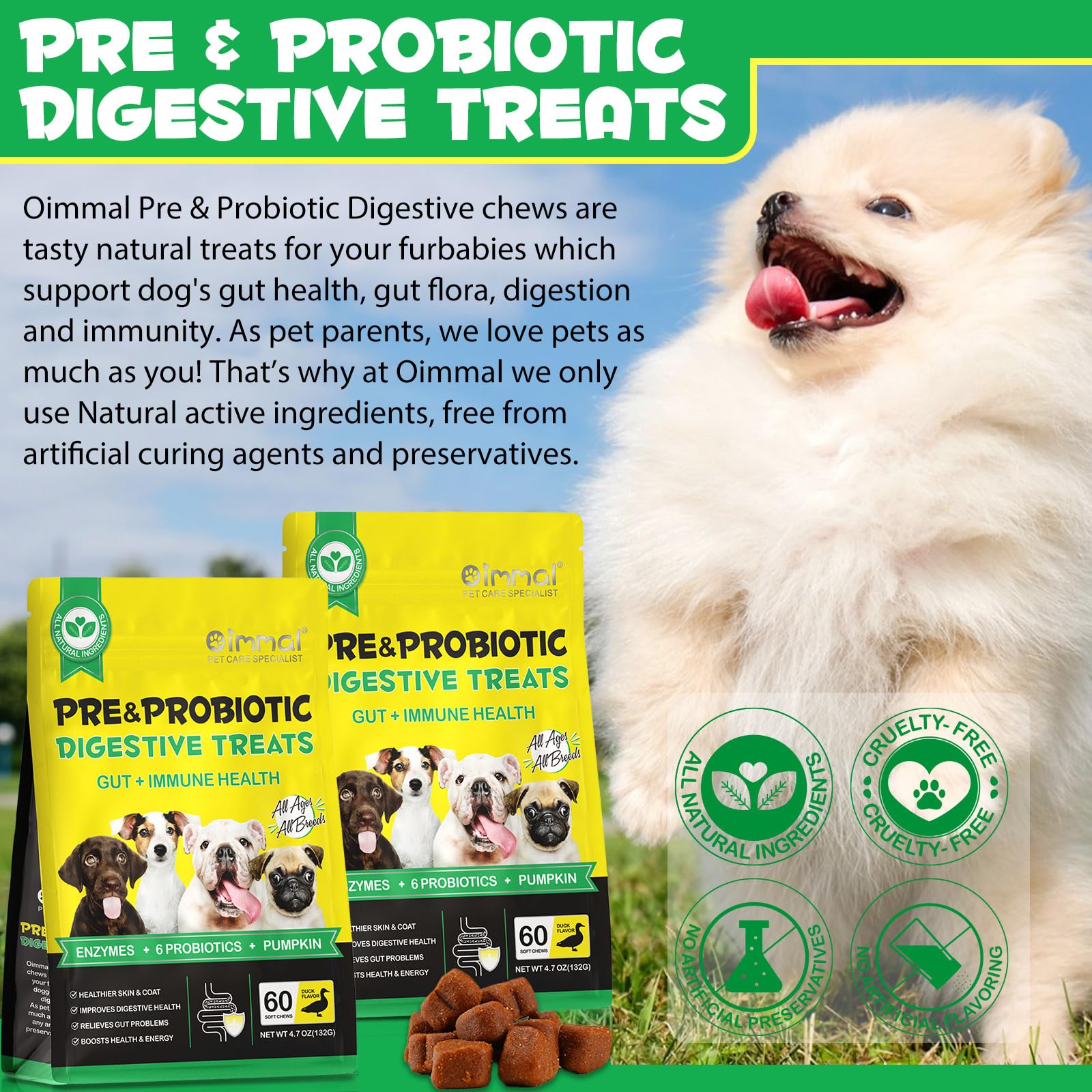 120 Chews Probiotics for Dogs