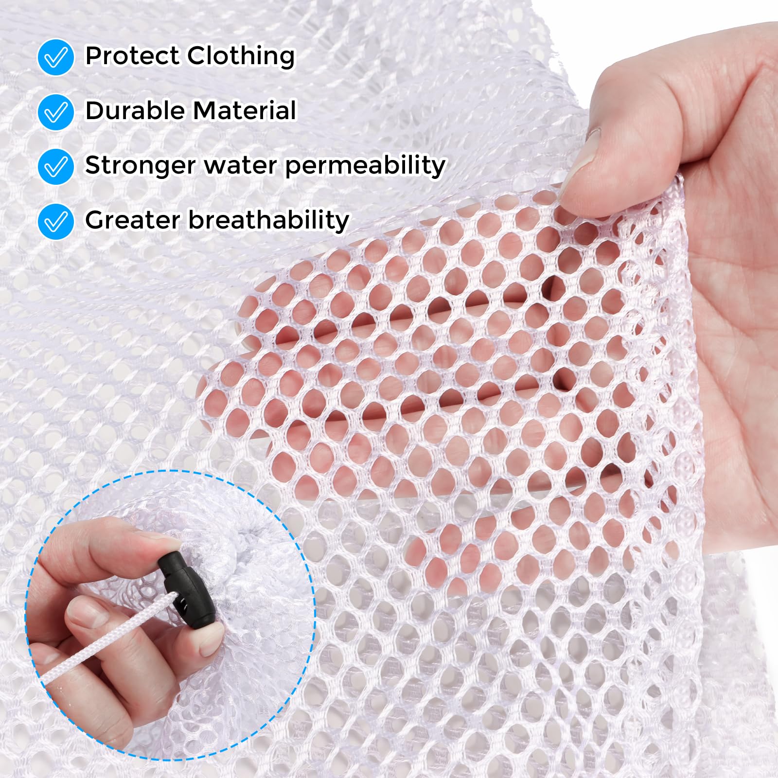 2Pcs Large Mesh Laundry Bags,Machine Washable Drawstring Design Mesh Wash Bags Big Laundry Bags for Laundry Storage for Home Dorm Hotel Travel Use,20x23inch, 23x31inch