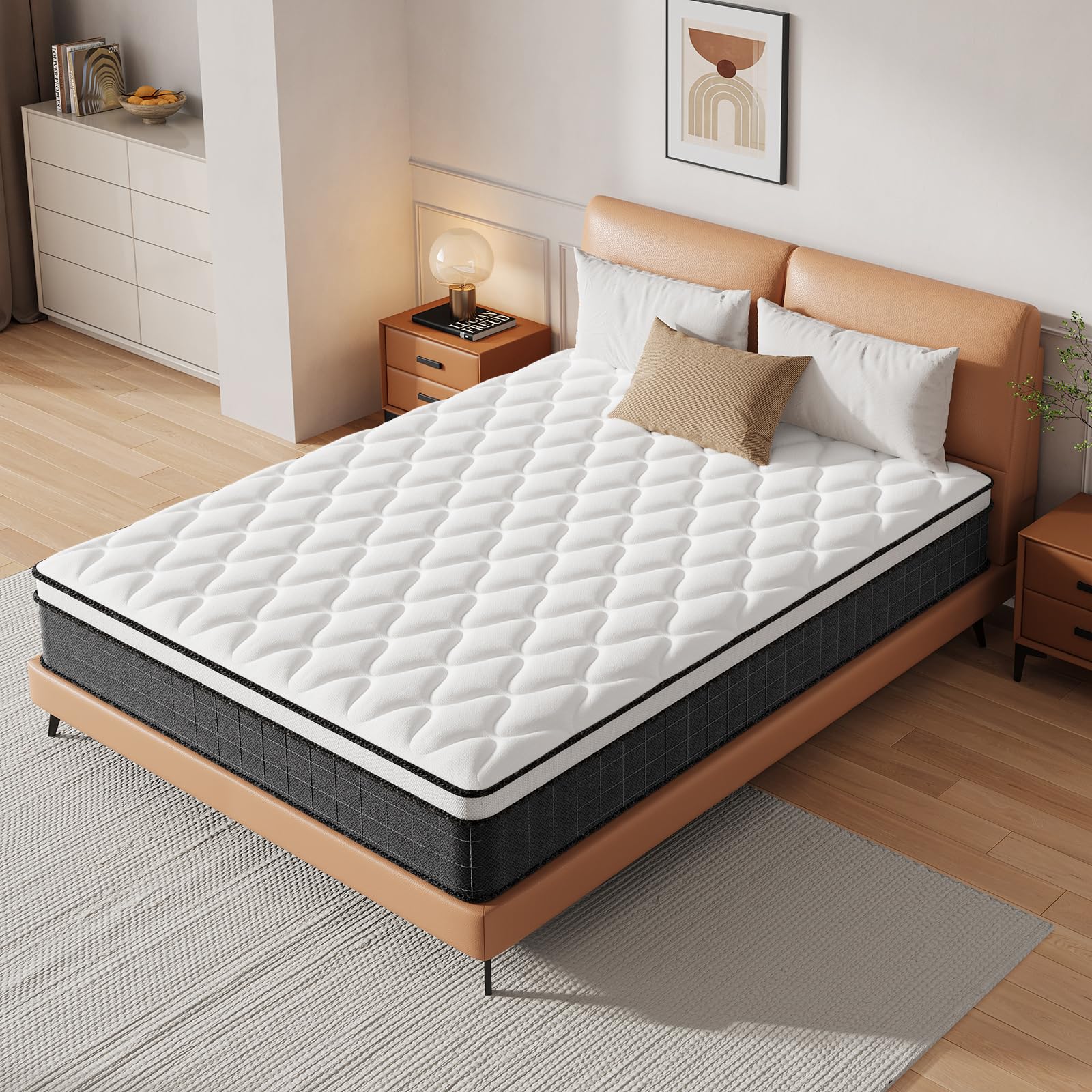 King Size Mattress, EvaStar 12 Inch Gel Memory Foam Mattress for Cooling Comfort Technology and Pressure-Relieving, Hybrid Mattress in a Box, Medium Firm, Breathable, CertiPUR-US, 80"x 76"x12"