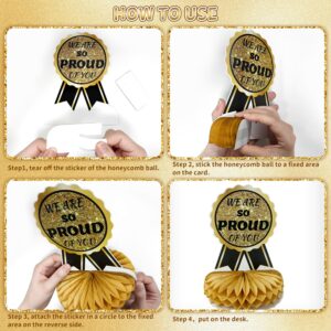 Graduation Decorations Class of 2024, 9PCS 2024 Graduation Party Decorations,Congrats Grad Table Centerpiece Congratulate Graduation Honeycomb Table Toppers for Graduation Party Supplies