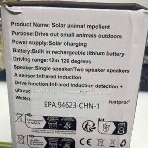 Ultrasonic Deer Repellent Devices 2024 Newest Solar Animal Repeller for Cat Dog Deer Raccoon Coyote Skunk, Waterproof Cat Deterrent Outdoor with Explosive Flashing Light, 2 Pack