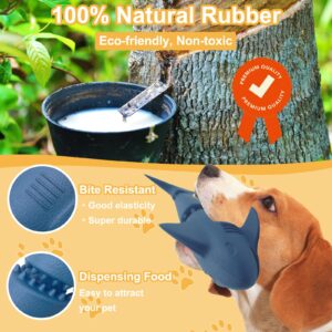 Quotik Dog Chew Toy, Indestructible Dog Toys for Aggressive Chewers, Tough Dog Toys Interactive, Durable Dog Toys for Puppies, Rubber Treat Dispensing Dog Toys