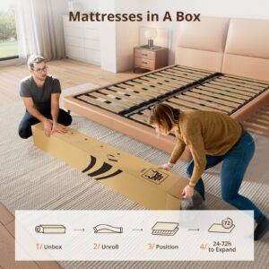 King Size Mattress, EvaStar 12 Inch Gel Memory Foam Mattress for Cooling Comfort Technology and Pressure-Relieving, Hybrid Mattress in a Box, Medium Firm, Breathable, CertiPUR-US, 80"x 76"x12"