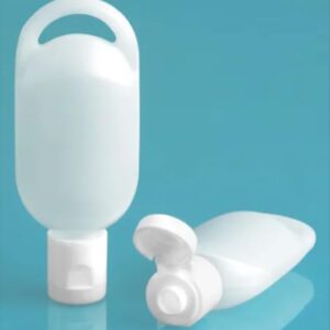 3 Pack - 1/2 oz HDPE Tottle Bottles with White Snap Top Caps - Semi-Transparent, Impact-Resistant, Flexible - Hotel Amenities, Travel Size - Includes Hang Loop for Easy Clipping (3)