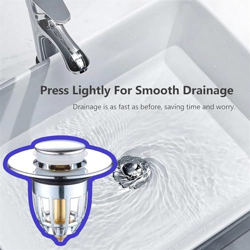 xttaiwysc Pop-up Drain Filter Bathroom Shower Sink Filter Plug Wash Basin Hair Sink Strainer Kitchen Bathtub Stopper