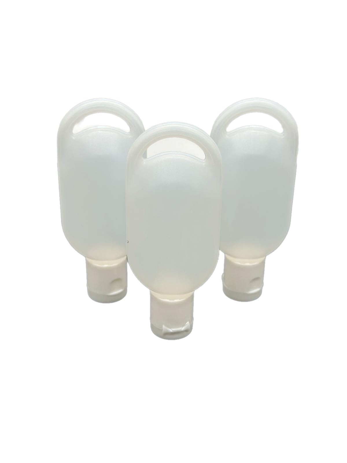 3 Pack - 1/2 oz HDPE Tottle Bottles with White Snap Top Caps - Semi-Transparent, Impact-Resistant, Flexible - Hotel Amenities, Travel Size - Includes Hang Loop for Easy Clipping (3)