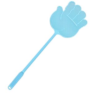 generic 1 pc pattern plastic fly swatter lightweight household long handleflapper control tools swatter garden supply convenient design