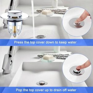 xttaiwysc Pop-up Drain Filter Bathroom Shower Sink Filter Plug Wash Basin Hair Sink Strainer Kitchen Bathtub Stopper