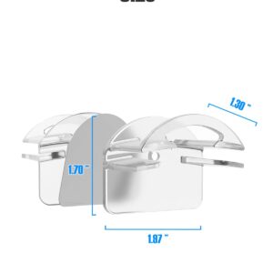 MSKEI Hat Hooks for Wall - 2 Different Ways Hat Racks & Display Baseball Caps, Adhesive Hat Wall Hanger, Hat Organizer Holder (Transparent, 12 Pack)