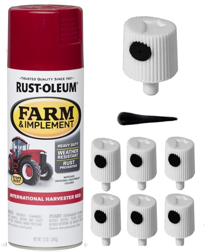 Generic Spray Paint Caps for Rust-Oleum Farm and Implement Spray Paint, (6) Pack OEM Direct Fitment Caps…, White/Black