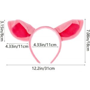 EVERMARKET Plush Pig Ears Headband Horns Headband,Halloween Christmas Festival Theme Party Animal Cosplay Costume Headwear (Pig)