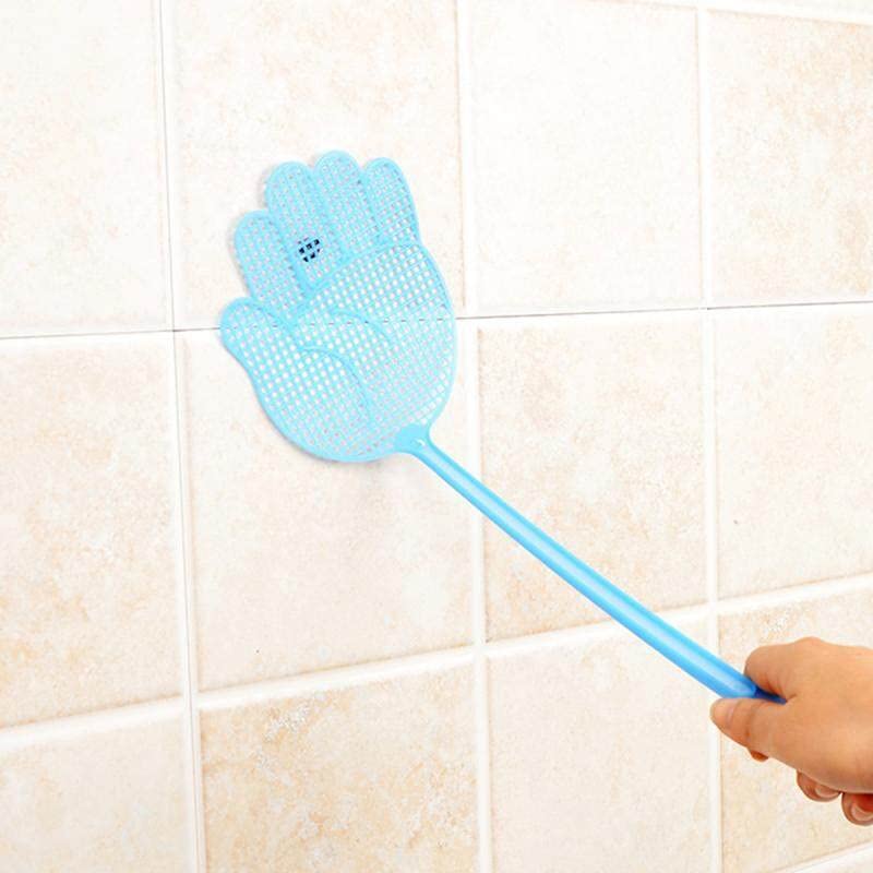 Generic 1 PC Pattern Plastic Fly Swatter Lightweight Household Long Handleflapper Control Tools Swatter Garden Supply Convenient Design