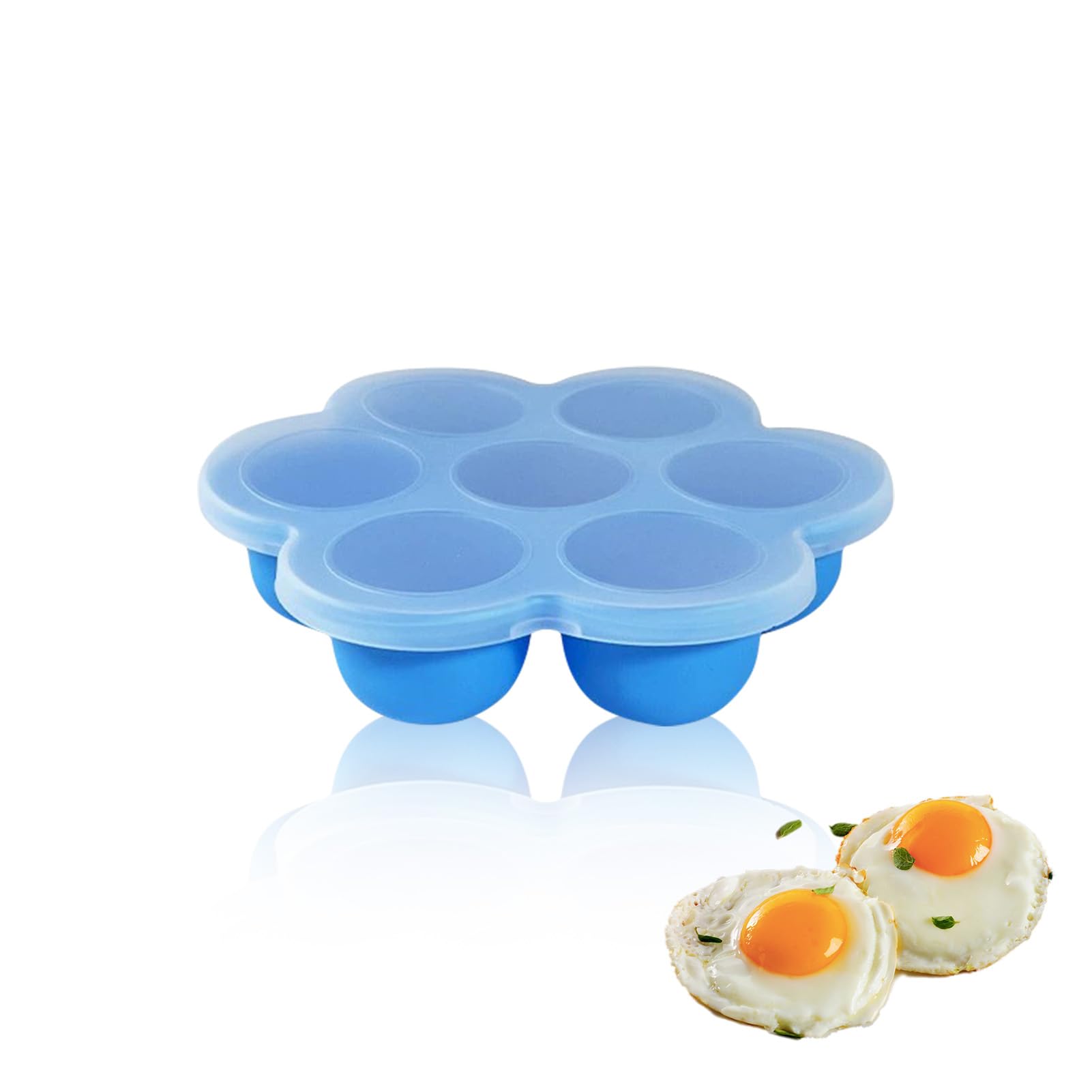 Egg Bite Maker Silicone Air Fryer Egg bite Mold for Instant Pot & Air Fryer Egg Bite Mold for Cooking-egg bites silicone mold with Lid-BLUE