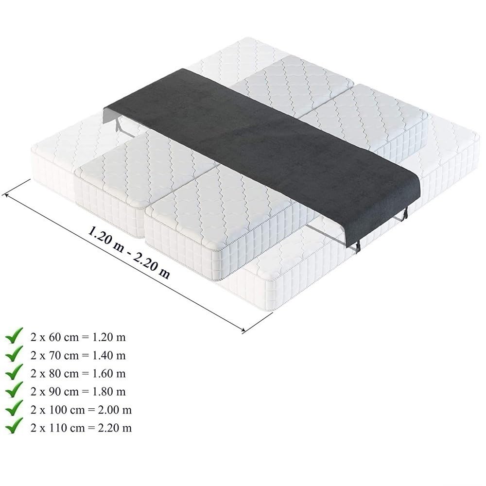 ARSUVI Bed Bridge, Twin to King Converter Kit, Mattress Gap Filler, Split King Gap Filler for Adjustable Beds, Stop Bed from Sliding (Color : Black, Size : 90.6 * 19.7in)