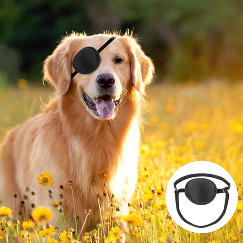 YeeBeny Dog Eye Patch, Eye Patch for Dogs Eye Injuries After Surgery Wounds, Adjustable Soft Eyepatch Dogs Eye Covering Pack of 2