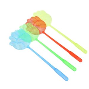 Generic 1 PC Pattern Plastic Fly Swatter Lightweight Household Long Handleflapper Control Tools Swatter Garden Supply Convenient Design