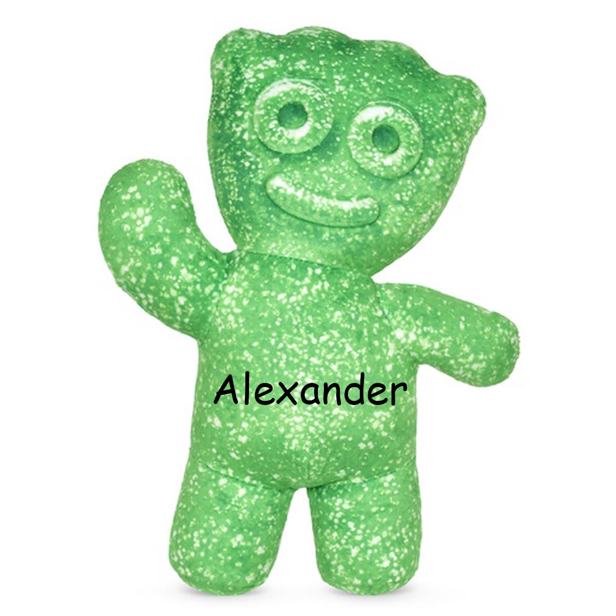 iscream Sour Patch Kids Personalized Embossed Candy Character Shaped Pillows - 16.75in x 12in (Green SPK)