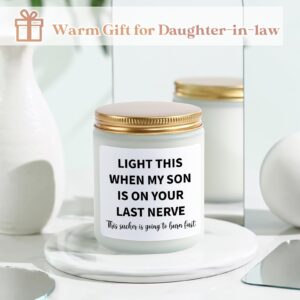 Daughter in Law Gifts, Mothers Day Gifts for Daughter in Law from Mother in Law/Father in Law, Funny Birthday Wedding Christmas Valentine's Day Gifts for Future Daughter in Law-Daughter in Law Candle