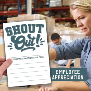 Shout Out Cards For Employees, Office Staff, and Students - Appreciation and Recognition Reward Cards For School or Work Bulletin Board (50 Count)