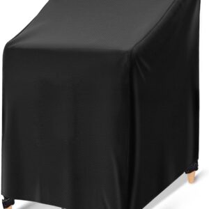 YHINGG Outdoor chaise lounge Cover Waterproof Stackable Patio Chair Cover Outdoor Furniture Cover Tear-Resistant Black (2)