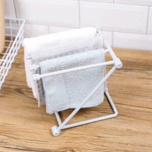 JUOPZKENN Washcloth Holder Countertop Dishcloth Drying Rack 4 Arms Folding Vertical Hand Towel Stand Dish Rag Storage Holder for Kitchen(Light Grey)