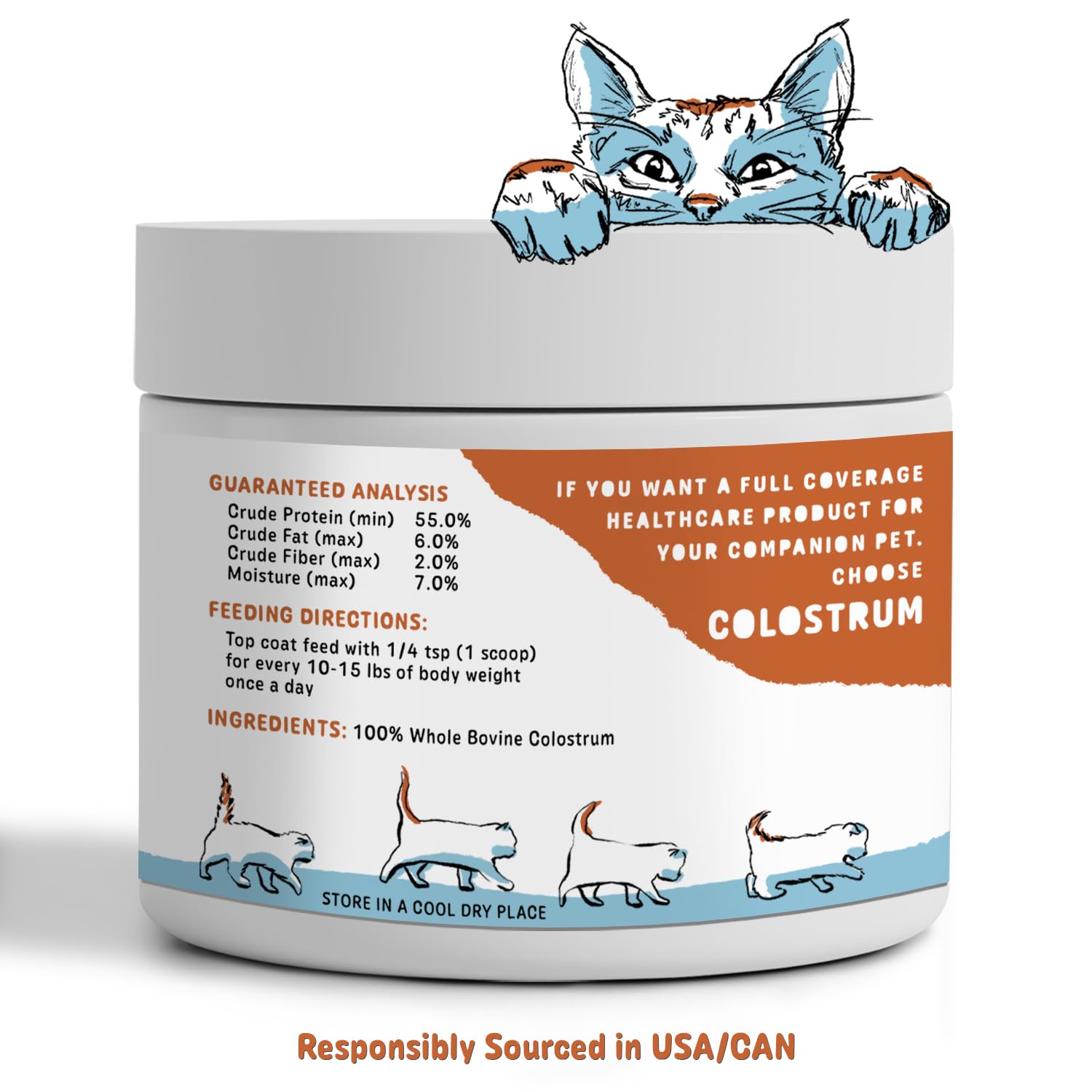 Tailworthy 100% Bovine Colostrum for Dogs & Cats, Allergy and Immune Support, 60 Servings, Non-GMO, Gluten Free for More Energy, Wellness, and Healthier Digestion