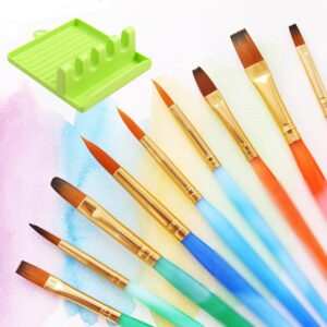 TTBellok 3 PCS Washable Paint Brush Holder, Painting Brush Stand Rest With 5 Slots for Oil Watercolor Acrylic Painting