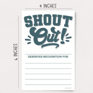 Shout Out Cards For Employees, Office Staff, and Students - Appreciation and Recognition Reward Cards For School or Work Bulletin Board (50 Count)