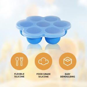 Egg Bite Maker Silicone Air Fryer Egg bite Mold for Instant Pot & Air Fryer Egg Bite Mold for Cooking-egg bites silicone mold with Lid-BLUE