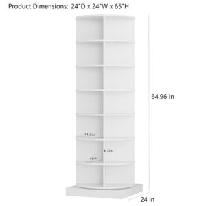 Maotifeys Rotating Shoe Rack Tower, 7-Tier Spinning Shoe Rack, Free Standing 360° Revolving Shoe Organizer Can Hold 28 Pairs of Shoes for Entryway Living Room Hallway (7-Tier, White)