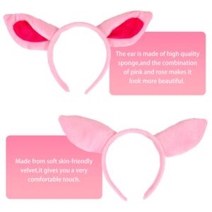 EVERMARKET Plush Pig Ears Headband Horns Headband,Halloween Christmas Festival Theme Party Animal Cosplay Costume Headwear (Pig)