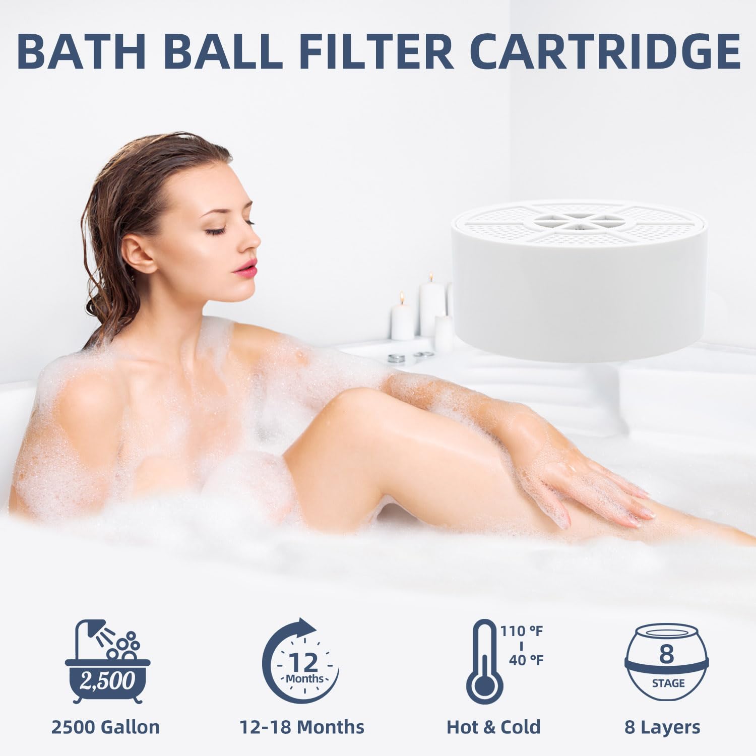 Bath Ball Filter Replacement Cartridge, Bath Ball Water FilterReplacement Cartridge, Bathtub Water Filter Replacement Cartridge