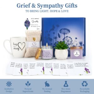 Violet Flower Sympathy Gift Baskets Bereavement Condolences Gifts for Women, Grieving Funeral Gifts Ideas to Express Comfort, Remembrance, Healing, Inspirational Sorry for Your Loss Gifts