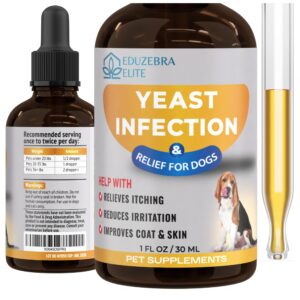 yeast infection treatment for dogs - reduces irritation & inflammation - soothing itch relief, ear infection treatment