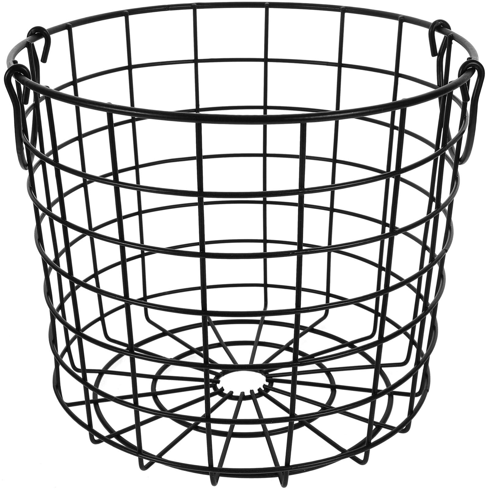 ABOOFAN Round Wire Laundry Basket Small Metal Clothes Hamper with Handle Iron Wire Utility Storage Container Farmhouse Organizer Bin for Toys Book Blanket Black