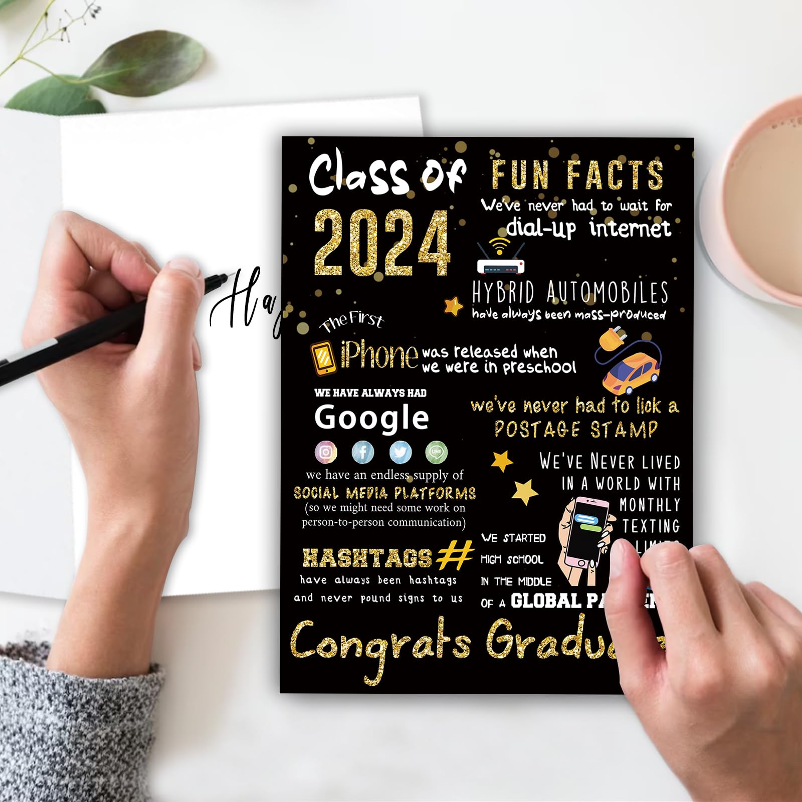 LiuuLi Big 2024 Graduation or Congratulations Card, Graduation Party Decorations for Her Him, Large Graduation Card for Men Women, Graduation Gifts Friends