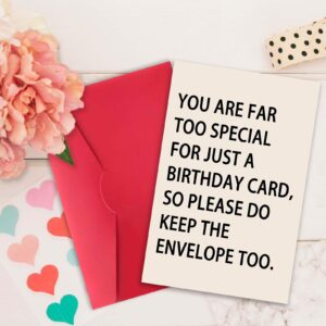 Zyulin Funny Birthday Cards for Men Him, Happy Birthday Gift Cards for Husband Boyfriend Fiance, Mens Birthday Gifts,You Are Far Too Special For Just A Birthday Card